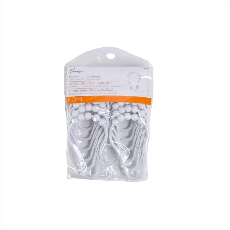 White Plastic Shower Curtain Rings 12 Pk