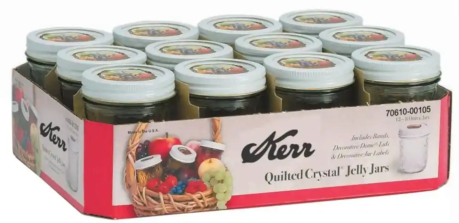Ball Quilted Crystal Regular Mouth Jelly Jar 8 Oz 12 Pk