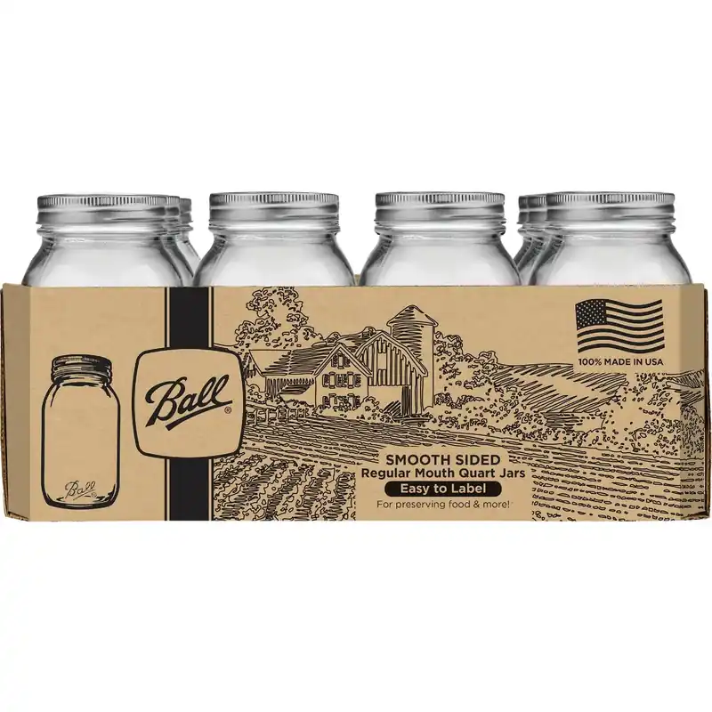 Smooth Sided Regular Mouth Canning Jar 32 Oz 12 Pk