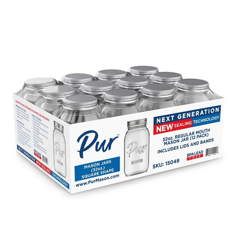 Regular Mouth Mason Jar 32 Oz 12 Pk