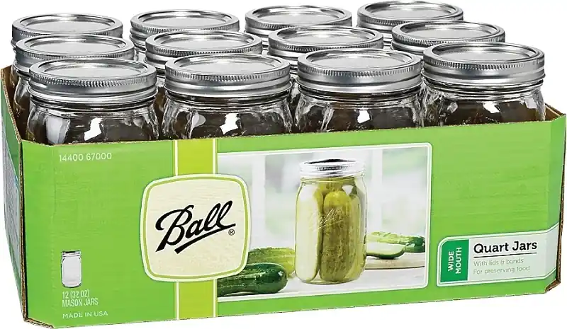 Wide Mouth Mason Jar 32 Oz 12 Pk