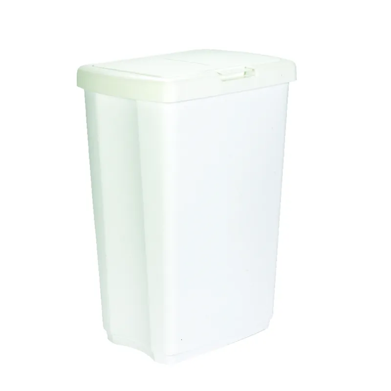 13.25 Gallon White Plastic Spring Top Wastebasket Model 2339wht