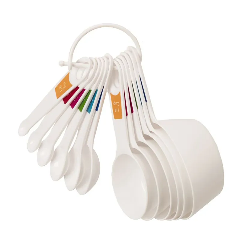 Plastic White Measuring Spoon And Cup Set