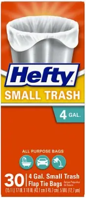 4 Gal No Scent Trash Bags Drawstring 34 Pk