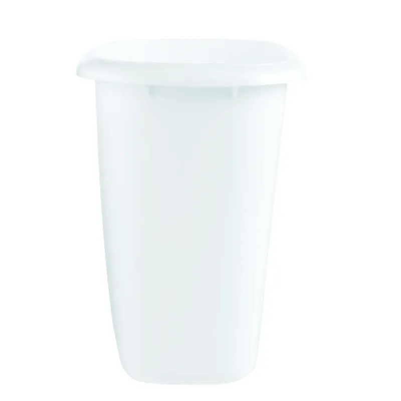 6 Quart White Plastic Wastebasket - Durable And Easy To Clean