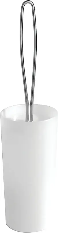 Toilet Bowl Brush/holder, Clear Plastic With Chrome Handle