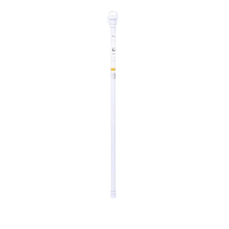 Adjustable Curtain Rod 63 In. L White Steel With Easy Installation
