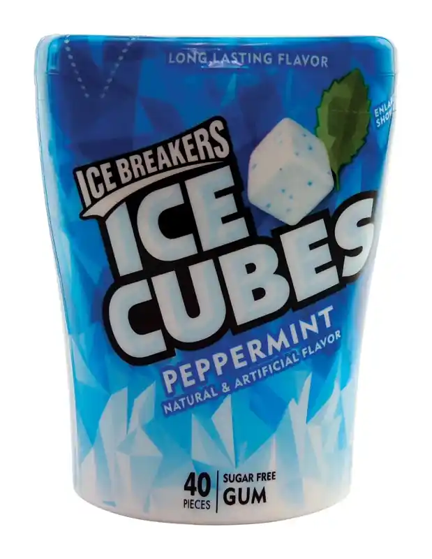 Ice Cubes Peppermint Chewing Gum 40 Pieces Sugar Free