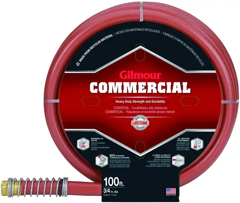 Pro 3/4 In. D X 100 Ft. L Commercial Grade Garden Hose - Red Rubber/vinyl
