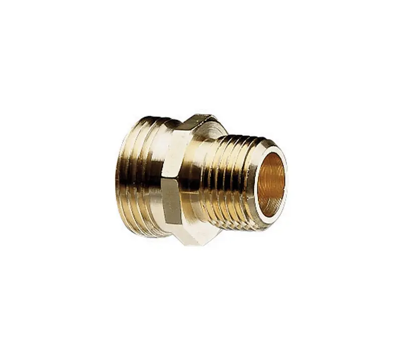 1/2 & 3/4 In. Brass Threaded Double Male Hose Connector