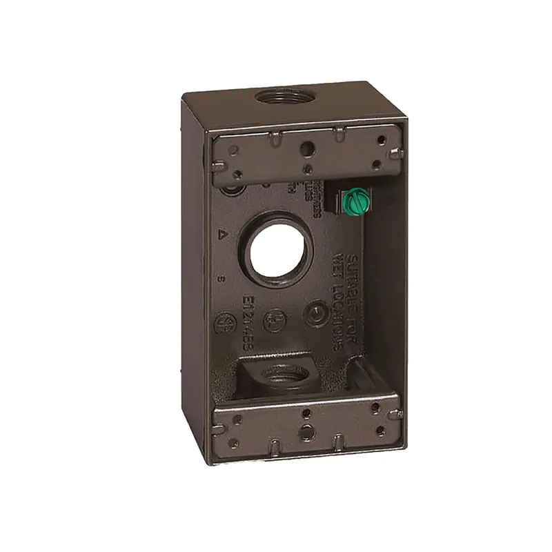 18.3 Cu In Rectangle Metallic 1 Gang Weatherproof Box Bronze