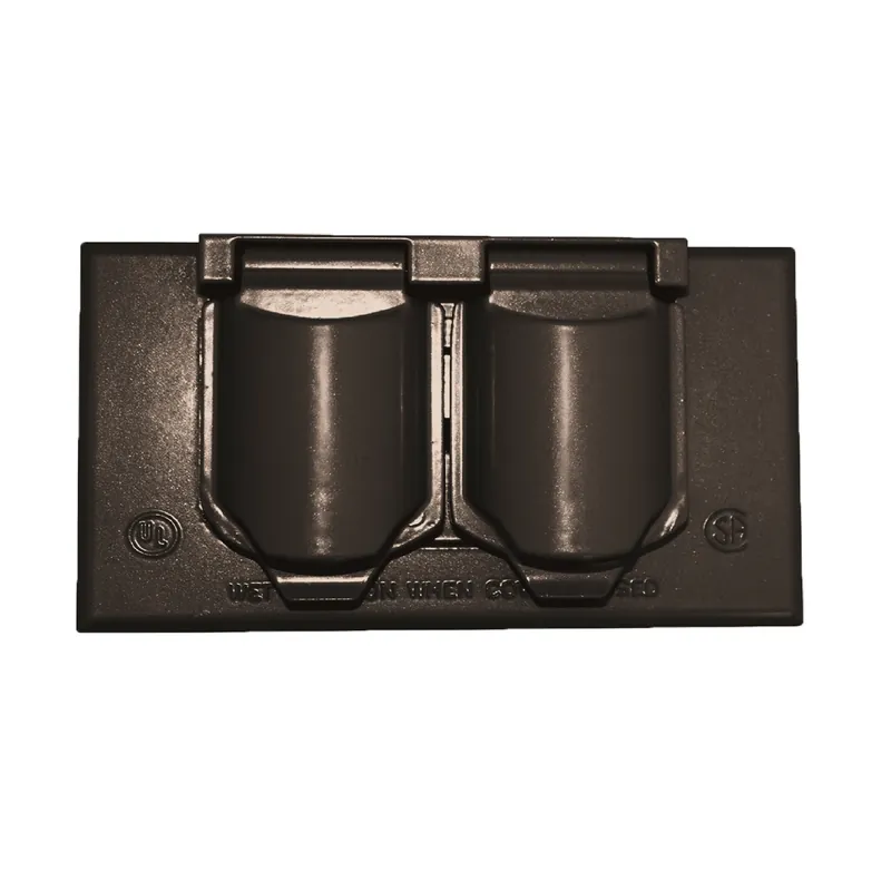 Rectangle Metal 1 Gang Horizontal Duplex Cover For Wet Locations