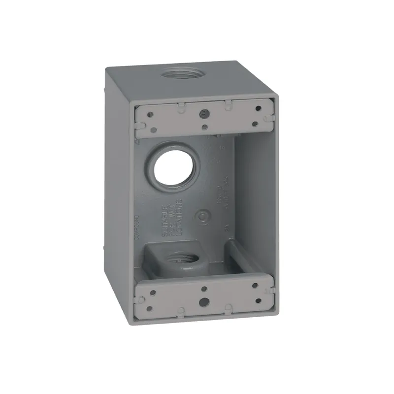 25.5 Cu In Rectangle Metallic 1 Gang Weatherproof Box Gray