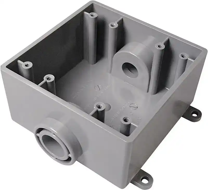 32 Cubic Inch Square Pvc 2 Gang Outlet Box Gray - Model 5133370u