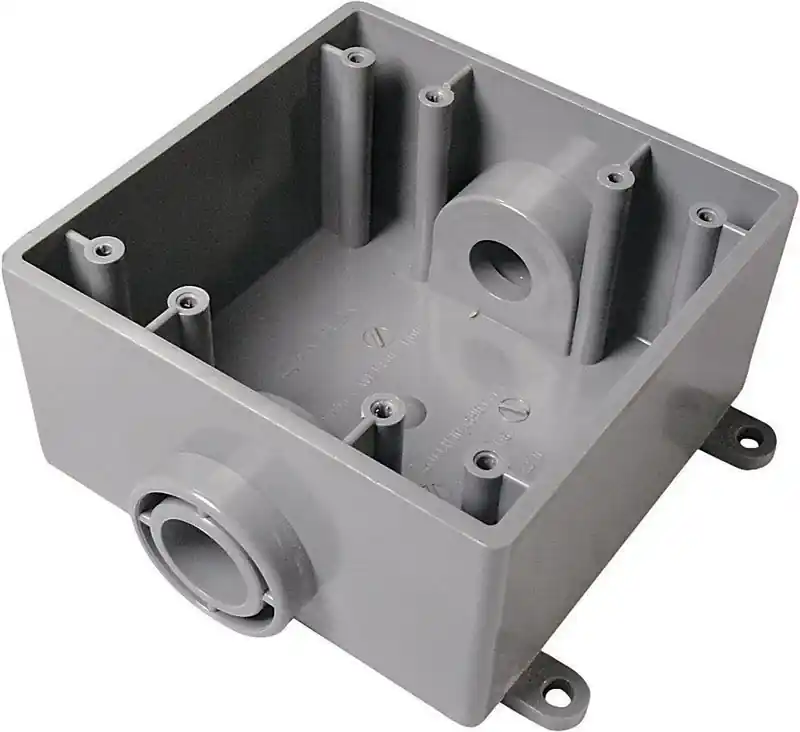 32 Cubic Inch Square Pvc 2 Gang Outlet Box Gray - Model 5133371u