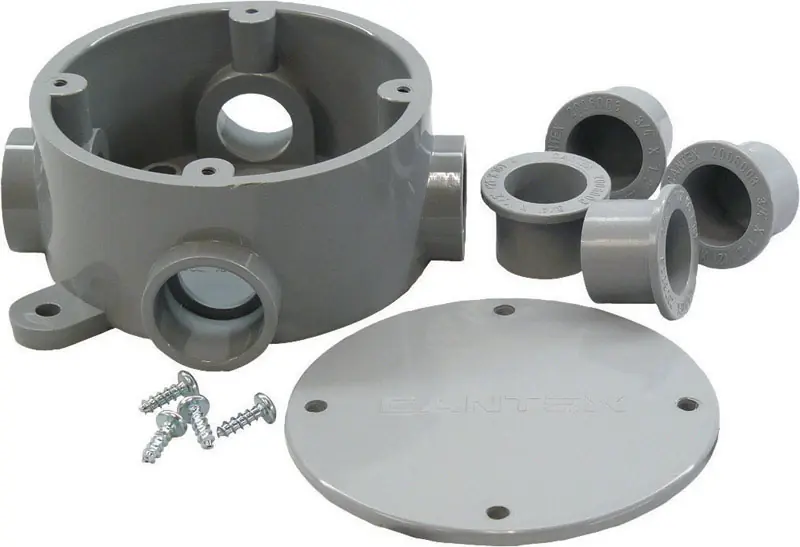 15-3/16 Cu In Round Pvc 1 Gang Junction Box Gray