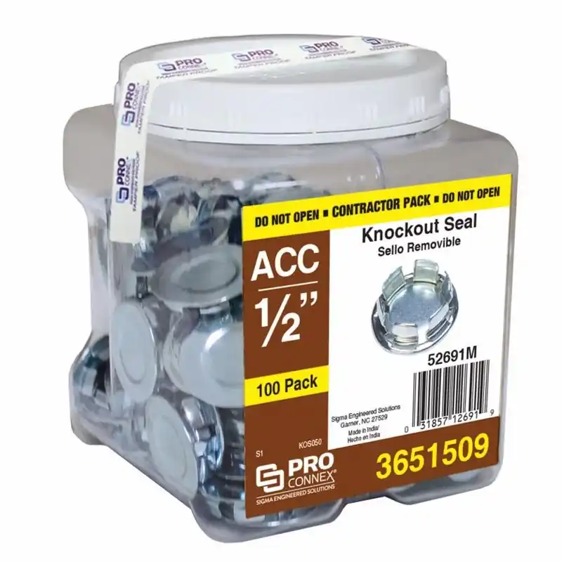 Proconnex Round Zinc-plated Steel Knockout Seal 0.30 In. H X 0.91 In. W