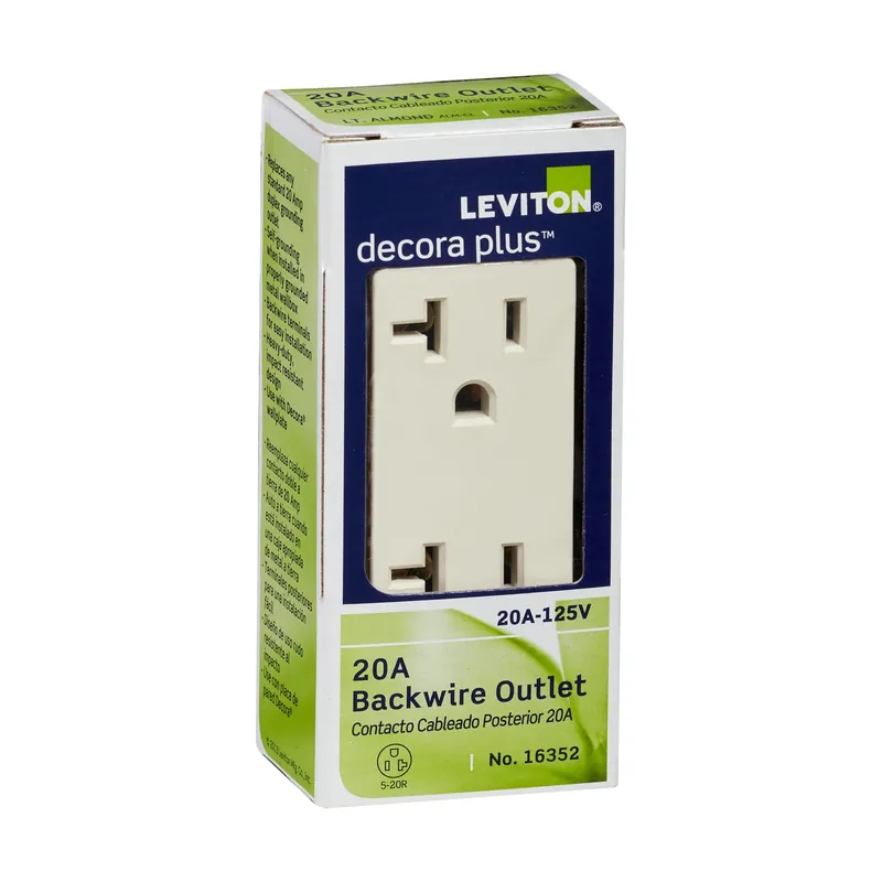 Decora Plus 20 Amps 125 V Duplex Light Almond Outlet 5-20r 1 Pk