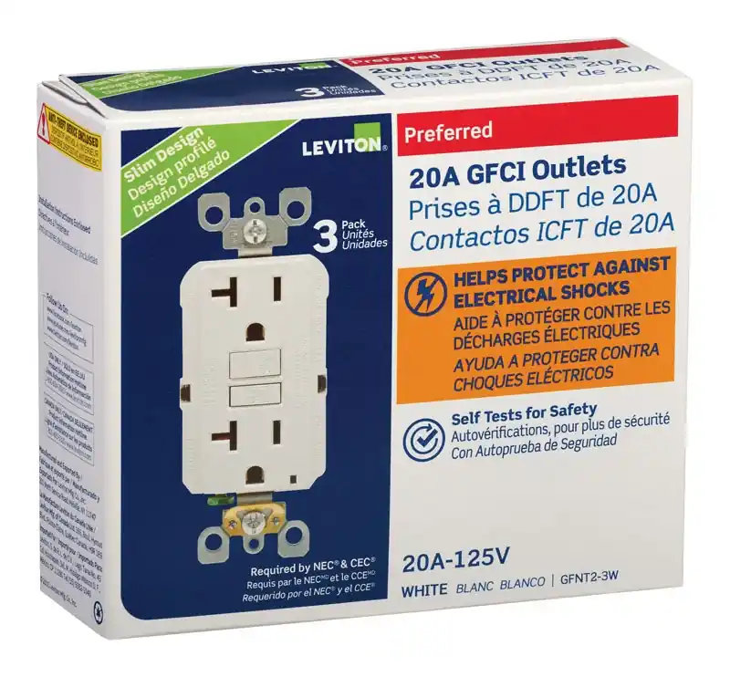 Smartlock Pro 20 Amps 125 V Duplex White Gfci Outlet 5-20r 3 Pk