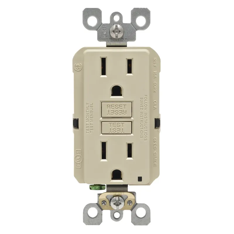 Smartlockpro 15 Amps 125 V Duplex Ivory Gfci Outlet 5-15r 1 Pk