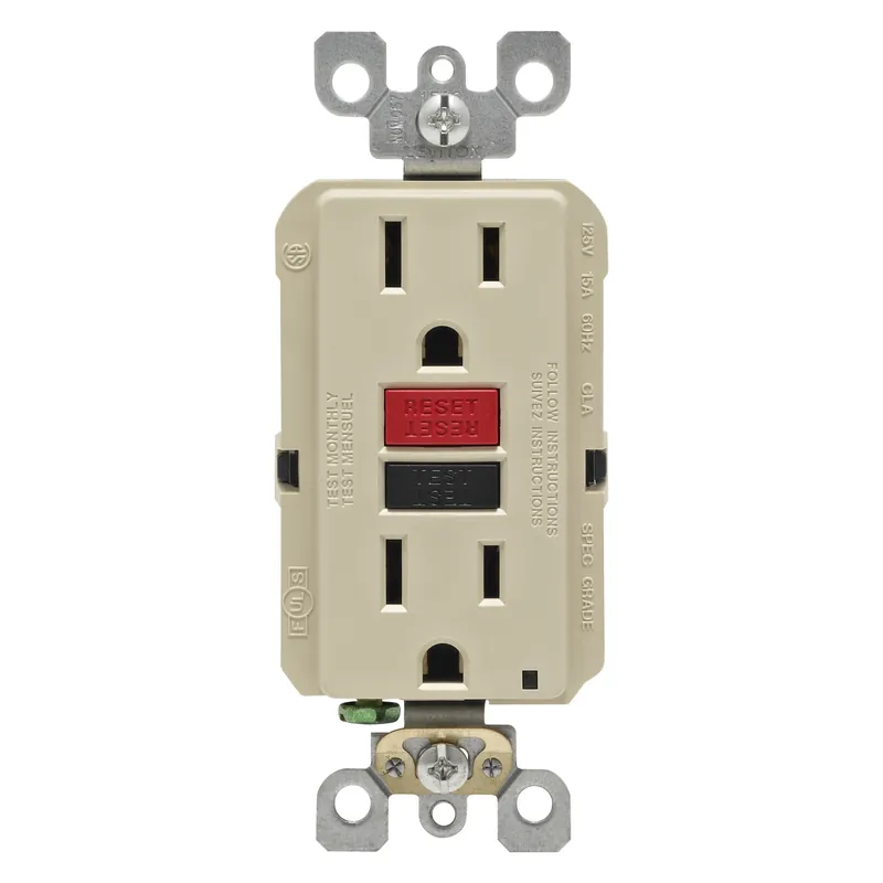 Smartlockpro 15 Amps 125 V Duplex Ivory Gfci Outlet 5-15r 1 Pk