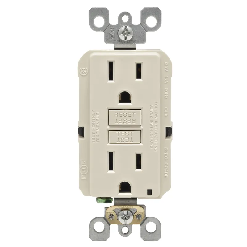 Smartlockpro 15 Amps 125 V Duplex Light Almond Gfci Outlet 5-15r 1 Pk