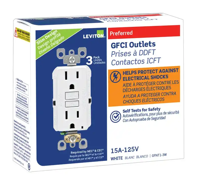 Smartlockpro 15 Amps 125 V Duplex White Gfci Outlet 5-15r 3 Pk