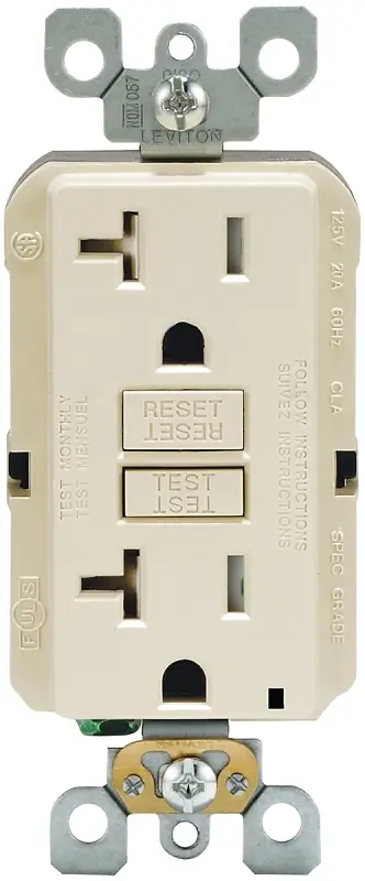 Smartlockpro 20 Amps 125 V Duplex Light Almond Gfci Outlet 5-20r 1 Pk