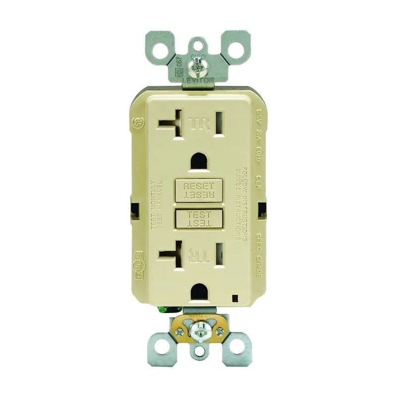 Smartlockpro 20 Amps 125 V Duplex Ivory Gfci Outlet 5-20r 1 Pk