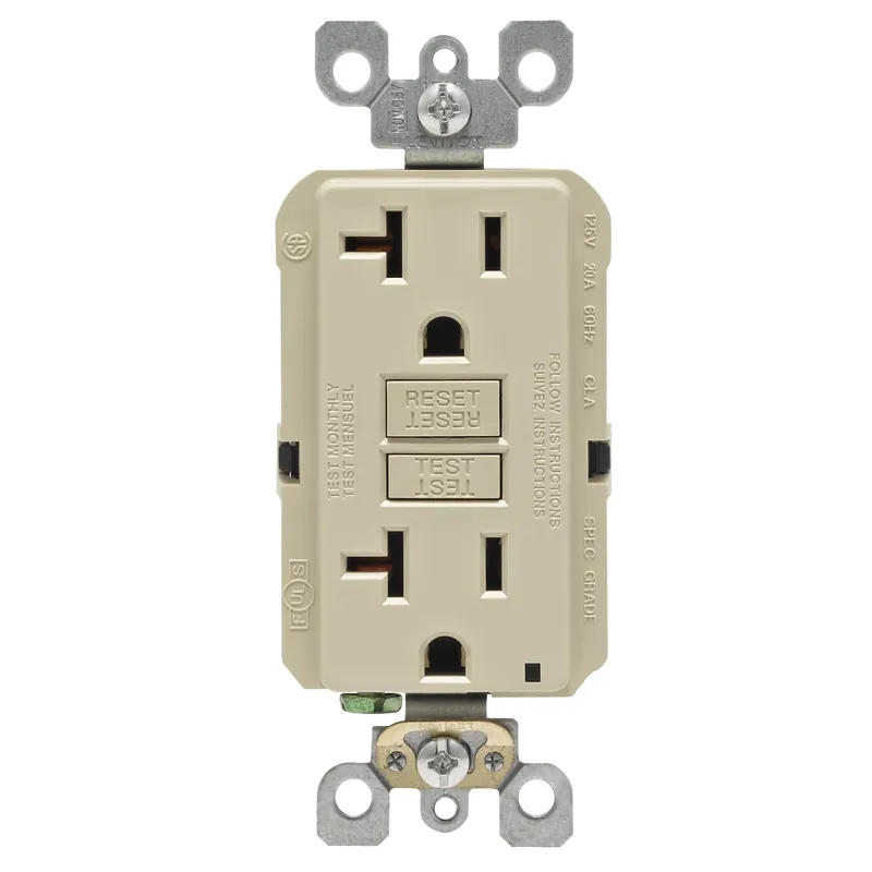 Smartlockpro 20 Amps 125 V Duplex Ivory Gfci Outlet 5-20r 1 Pk