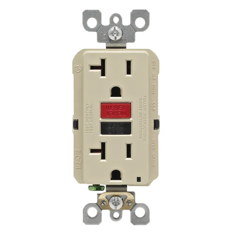 Smartlockpro 20 Amps 125 V Duplex Ivory Gfci Outlet 5-20r 1 Pk