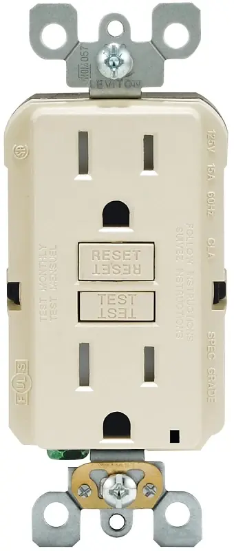 Smartlockpro 15 Amps 125 V Duplex Light Almond Gfci Outlet 5-15r 1 Pk