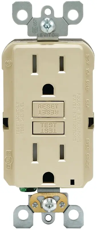 Smartlockpro 15 Amps 125 V Duplex Ivory Gfci Outlet 5-15r 1 Pk
