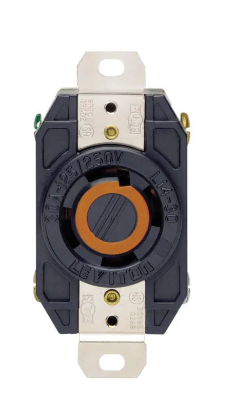 V-0-max 30a 125/250v Black L14-30r Locking Receptacle – Indoor/outdoor
