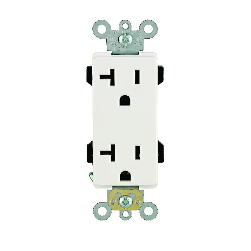 Decora Plus 20 Amps 125 V Duplex White Outlet 5-20r 1 Pk