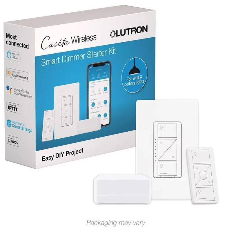Caseta Wireless Smart Dimmer Switch – 150w White, Single‑pole With Remote