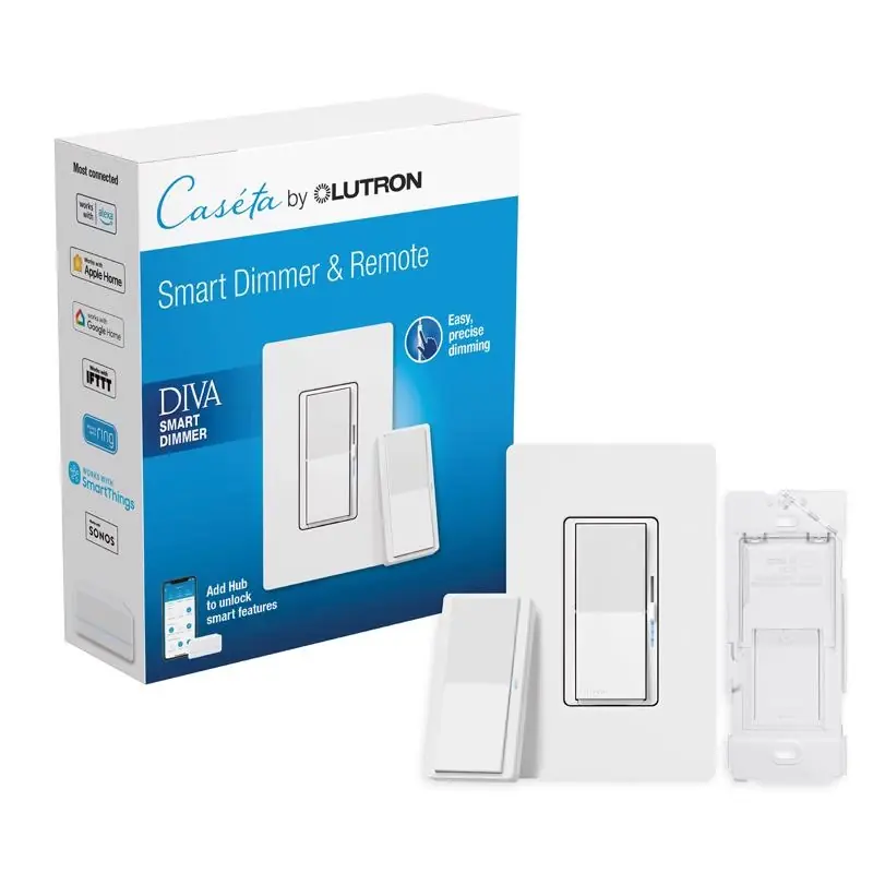 Diva 3-way Smart-enabled Dimmer And Remote White 1 Pk