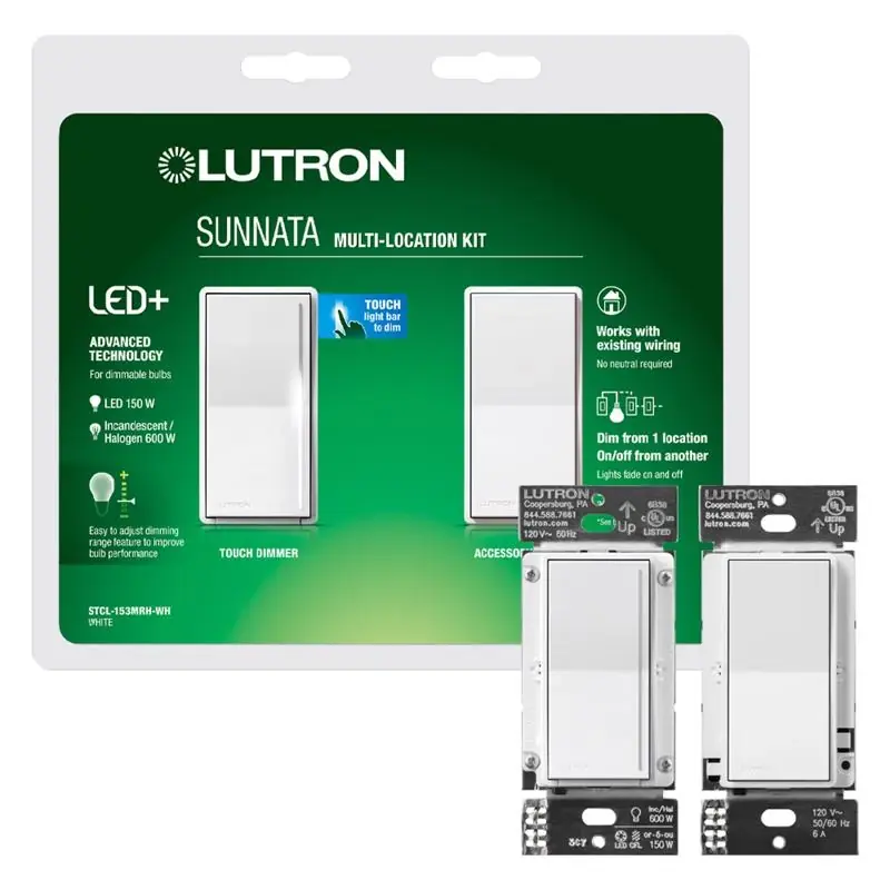 Sunnata White 150 Watt Single Pole Rocker Dimmer Switch