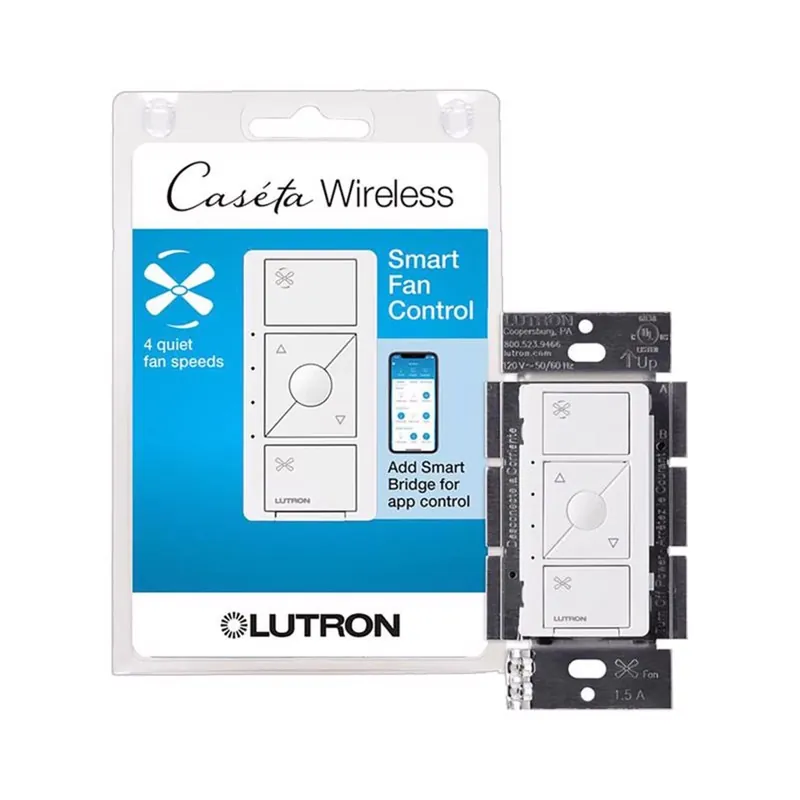 Caseta 1.5 Amps Single Pole Wireless Smart-enabled Fan Control White 1 Pk