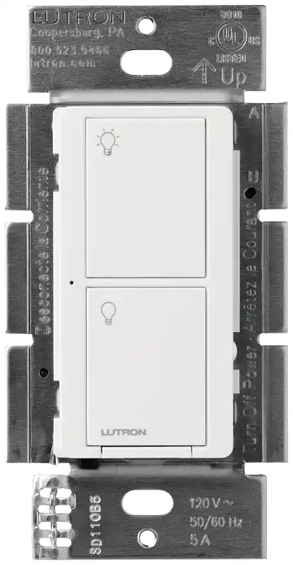 Caseta 5 Amps Single Pole Wireless Smart-enabled Rocker Switch White 1 Pk