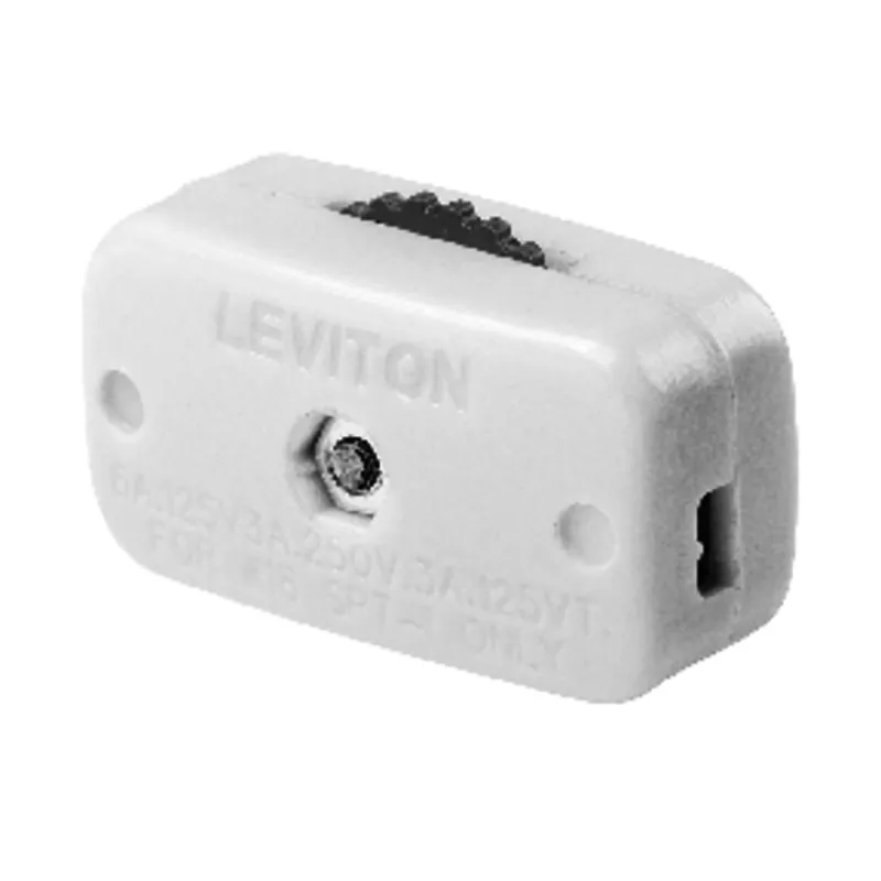 3 Amps Single Pole Rotary Miniature Cord Switch White 1 Pk