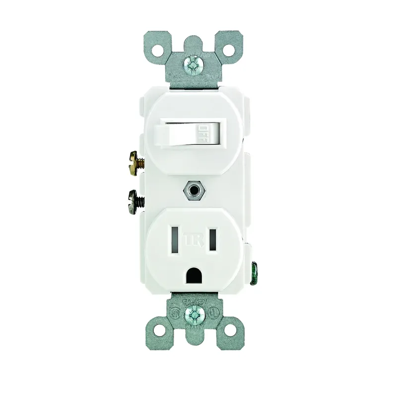 15 Amps 125 V Duplex White Combination Switch/outlet 5-15r 1 Pk