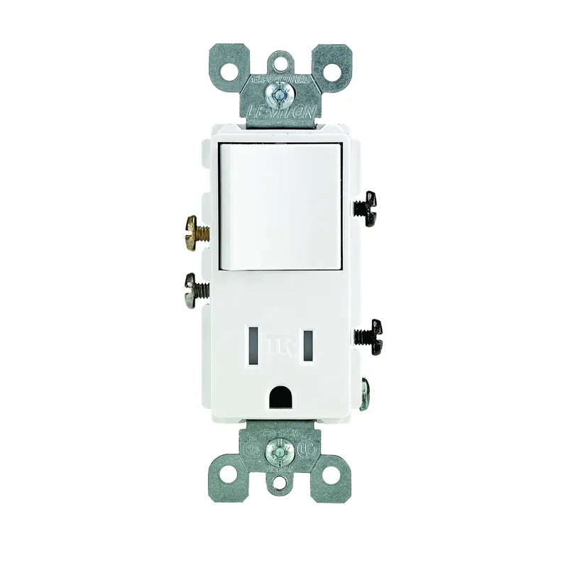 Decora 15 Amps 125 V White Combination Switch/outlet 5-15r 1 Pk