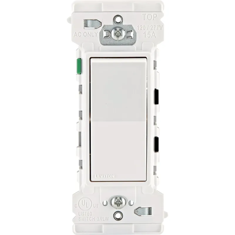 Lever Edge 15 Amps Single Pole Rocker Switch White 10 Pk