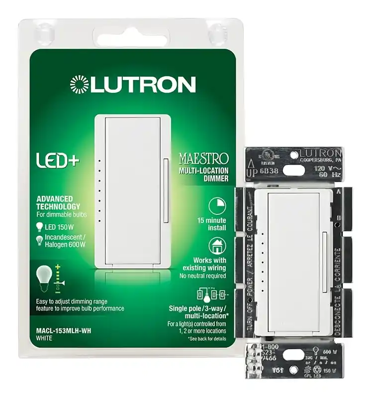 Maestro White 150 W 3-way Dimmer Switch 1 Pk
