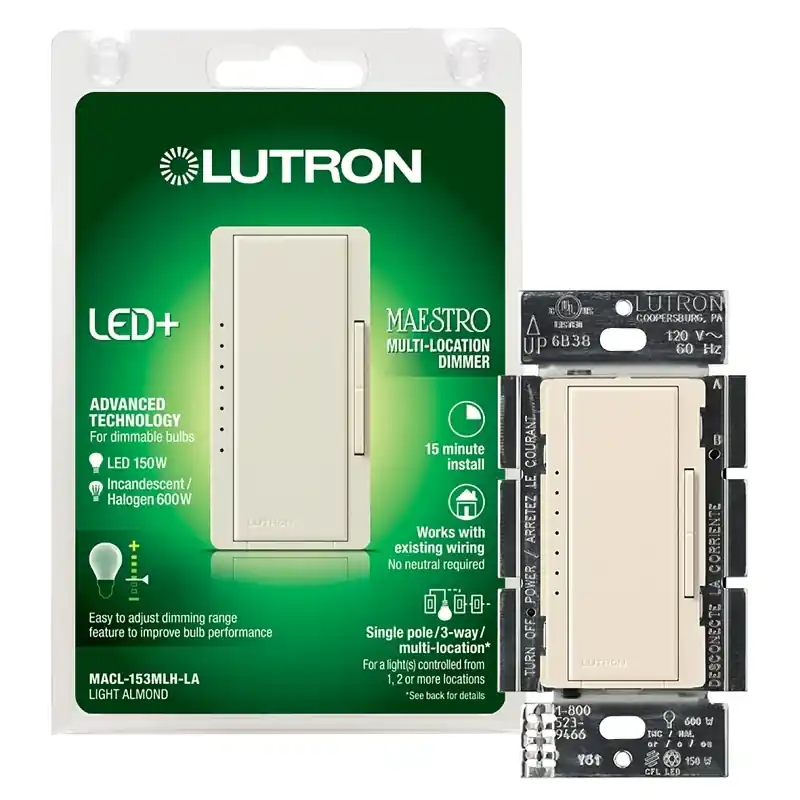 Maestro Light Almond 150 W 3-way Dimmer Switch 1 Pk