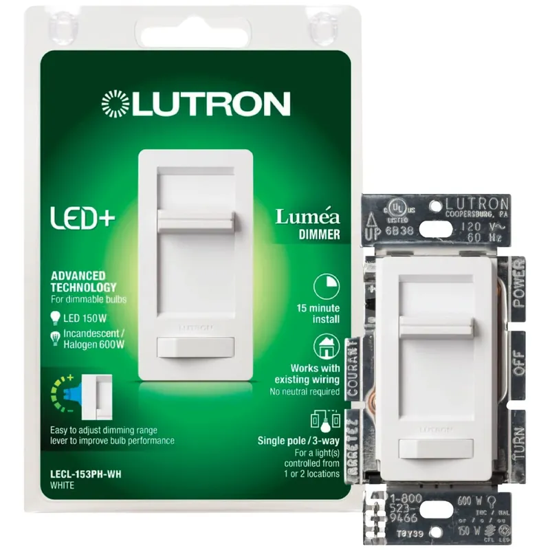 Lumea White 150 W 3-way Dimmer Switch 1 Pk