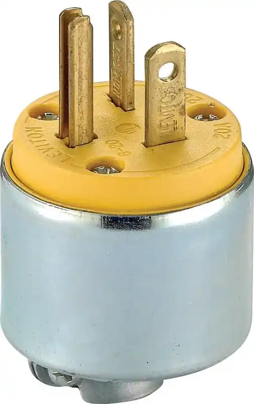 20a 250v 3-wire 2-pole Armored Cord Plug Nema 6-20p Yellow