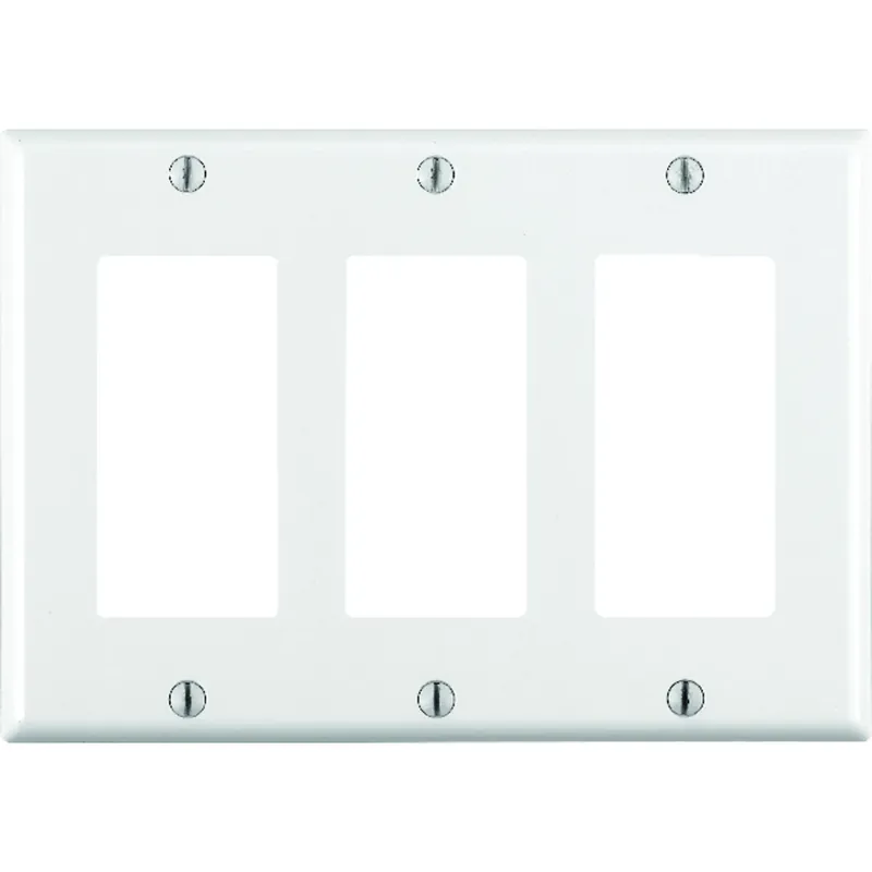White 3 Gang Thermoset Plastic Decorator Wall Plate 1 Pk
