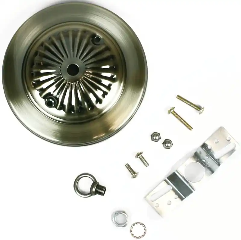 Traditional Canopy Kit, 7/16-in. Center Hole, Antique Brass, 5-in.